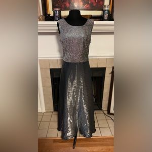Lavende Sliver and Grey Sequin and Satin Dress